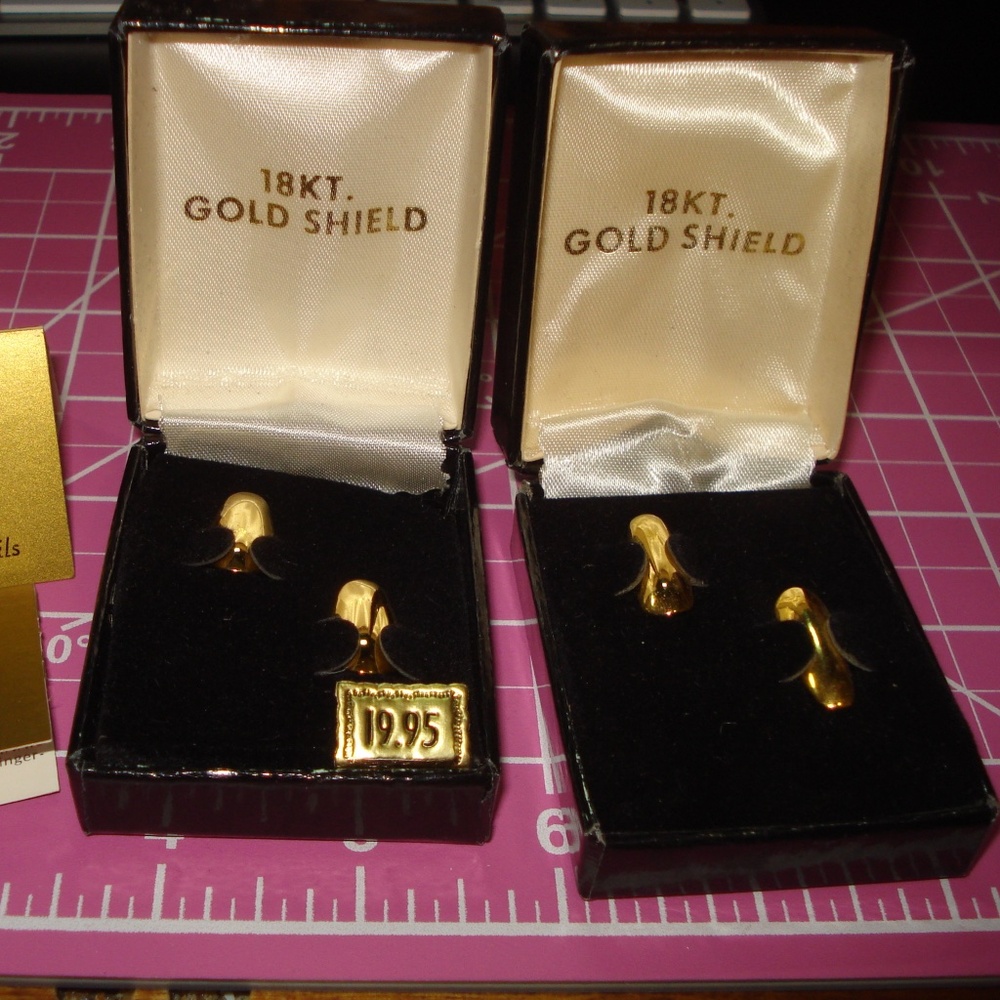 Vintage 2 Sets 18 Kt Electroplated Metal Golden Finger Nails - Jewels ByKirsten - Picture 6 of 8
